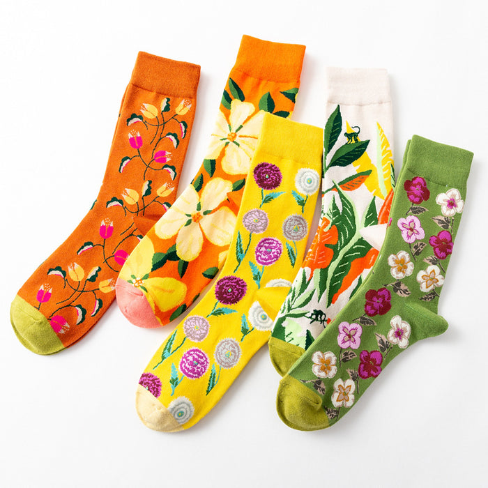 Casual Street Wear Cartoon Print Socks