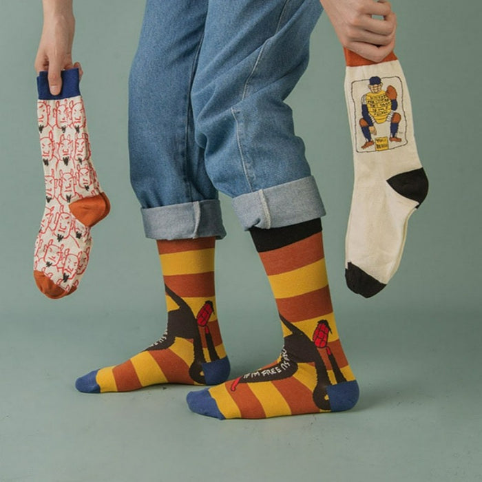 Abstract Art Skateboard Socks Set