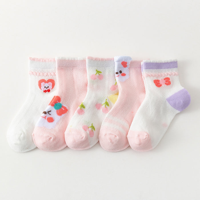 Bunny Mesh Cotton Girls Socks