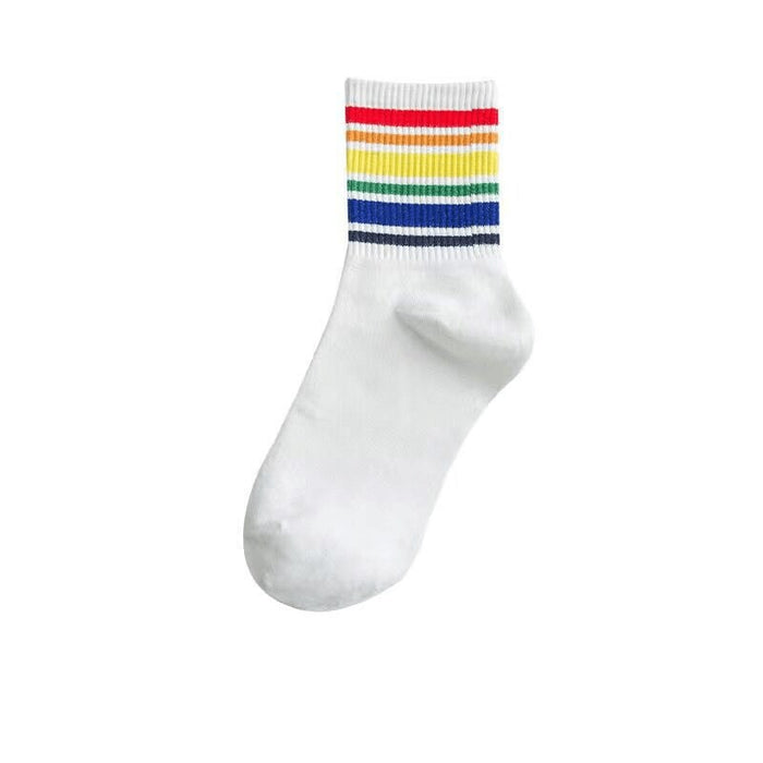 Striped Solid Color Socks