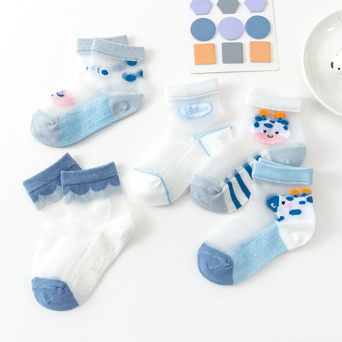 Blue Mesh Children Socks