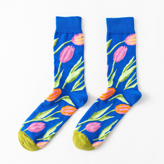 Casual Street Wear Cartoon Print Socks Set