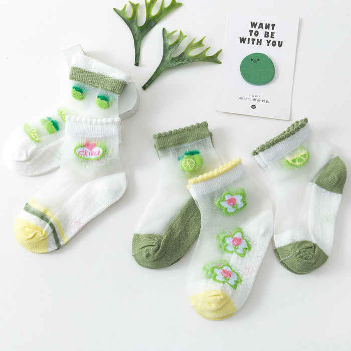 Summer Green Kids Socks