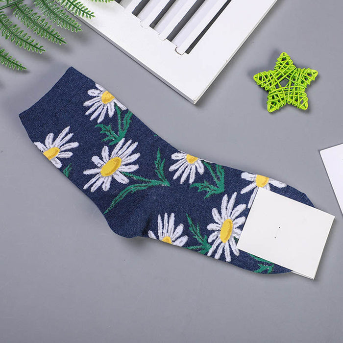 Floral Printed Long Socks Set