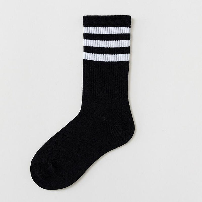 Striped Solid Color Breathable Socks
