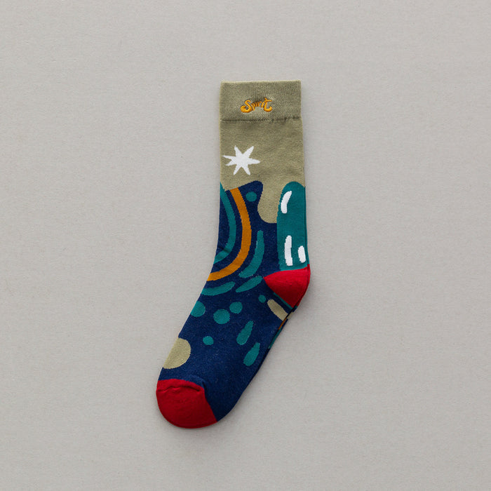 Personality Type Embroidery Cotton Socks