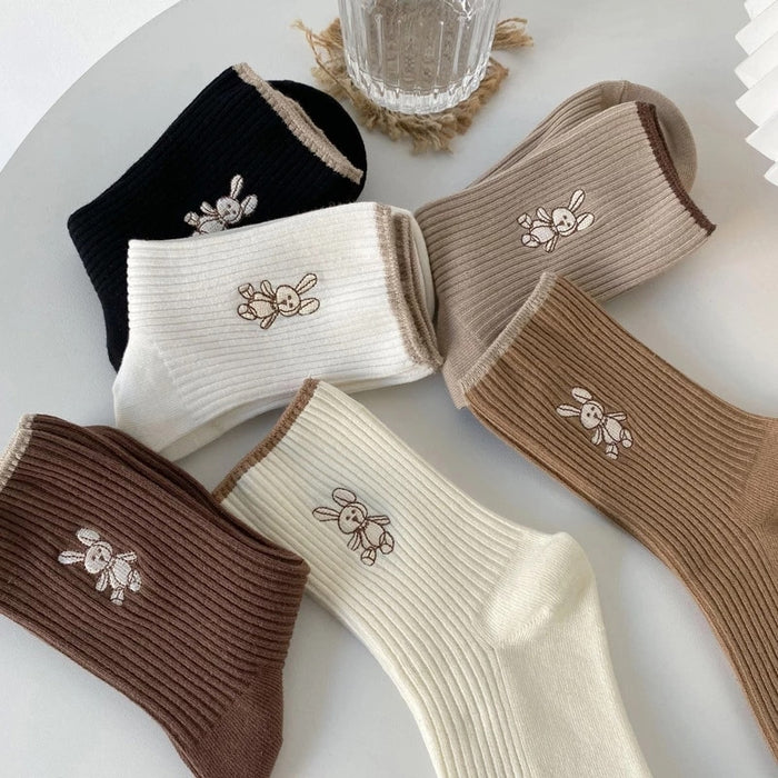 Breathable Embroidered Casual Socks