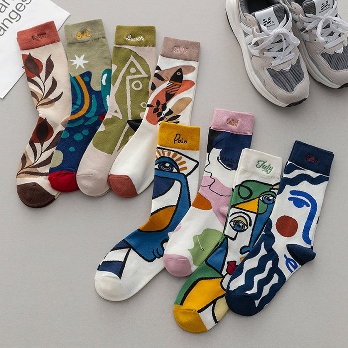 Personality Type Embroidery Cotton Socks
