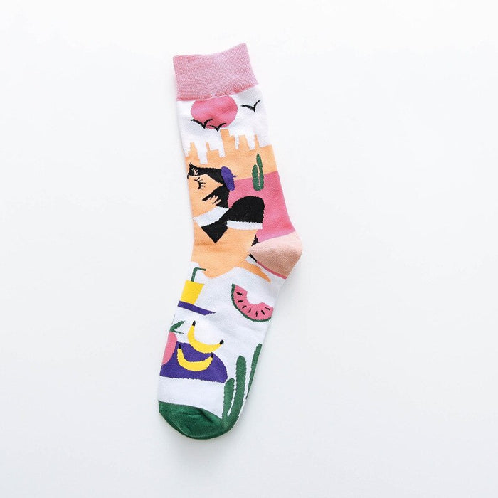 Occident Printed Casual Socks