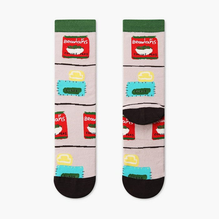 Skateboard Style Abstract Art Socks Set