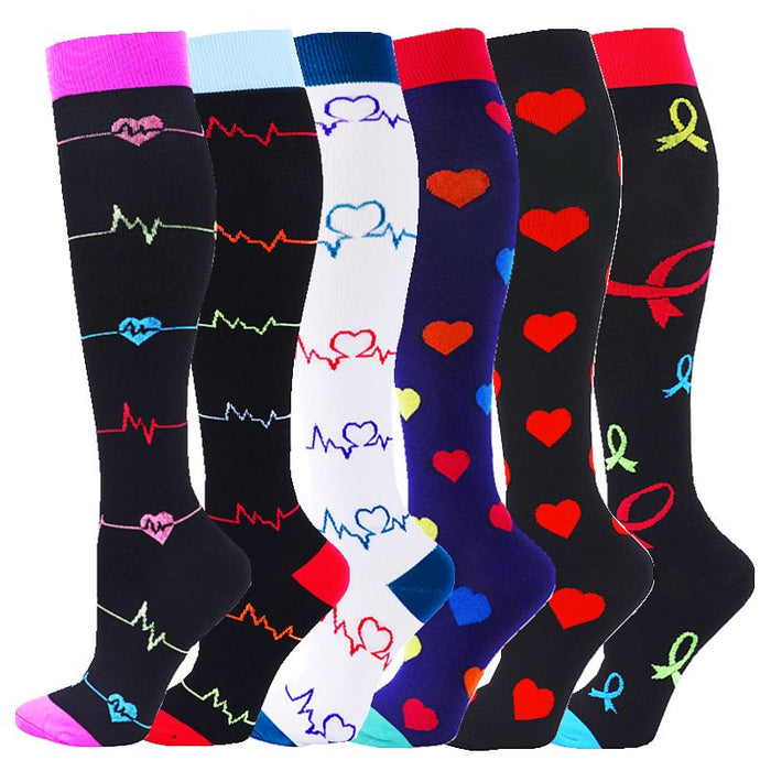 Cardio Black Unisex Compression Running Socks - 6 Pairs