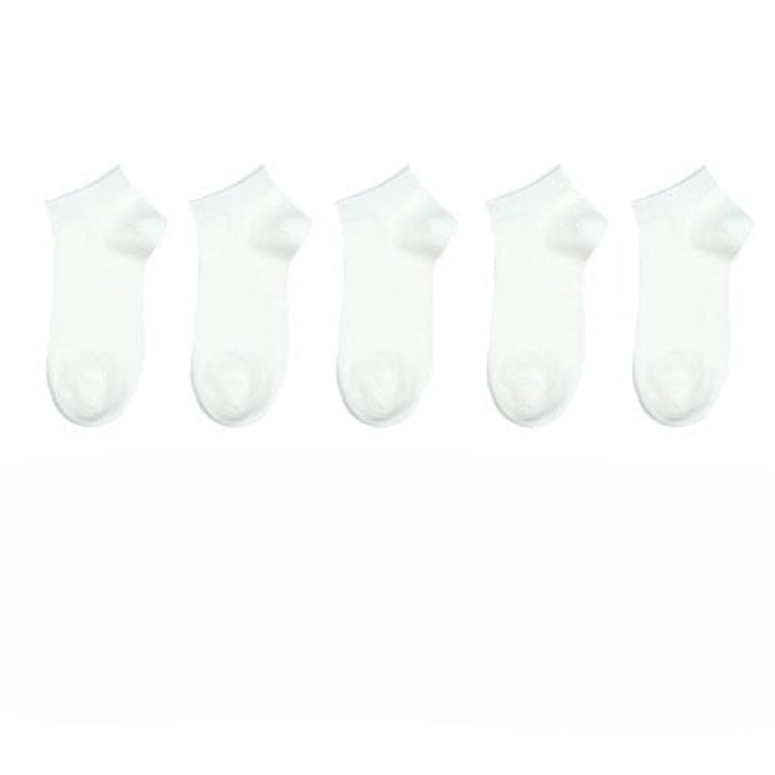 5 Pair Solid Color Boat Socks