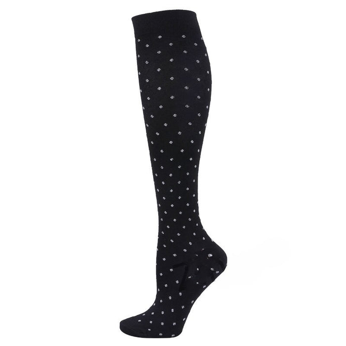 Black Dotted Compression Socks