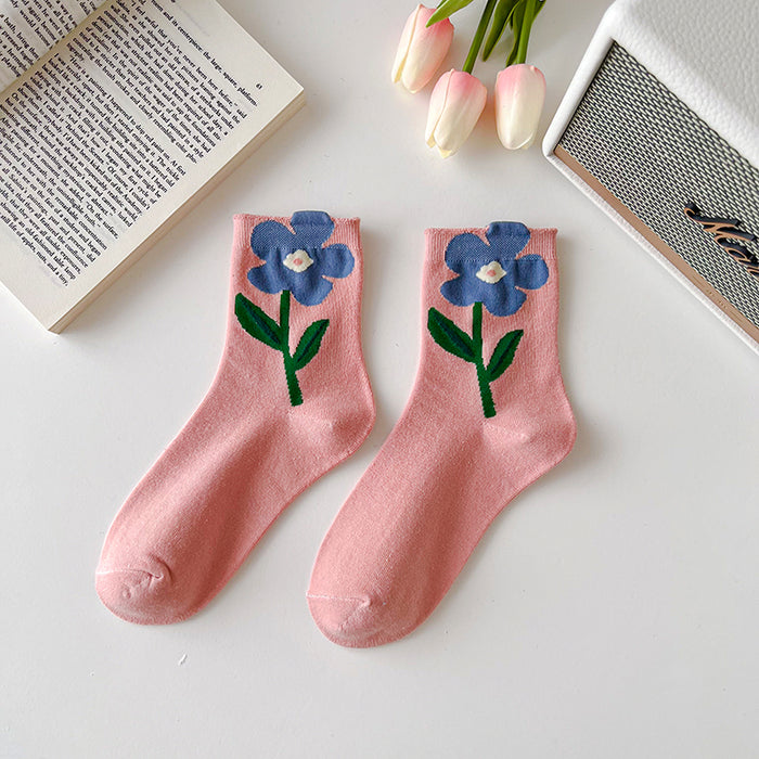Cartoon Flower Candy Breathable Casual Short Socks