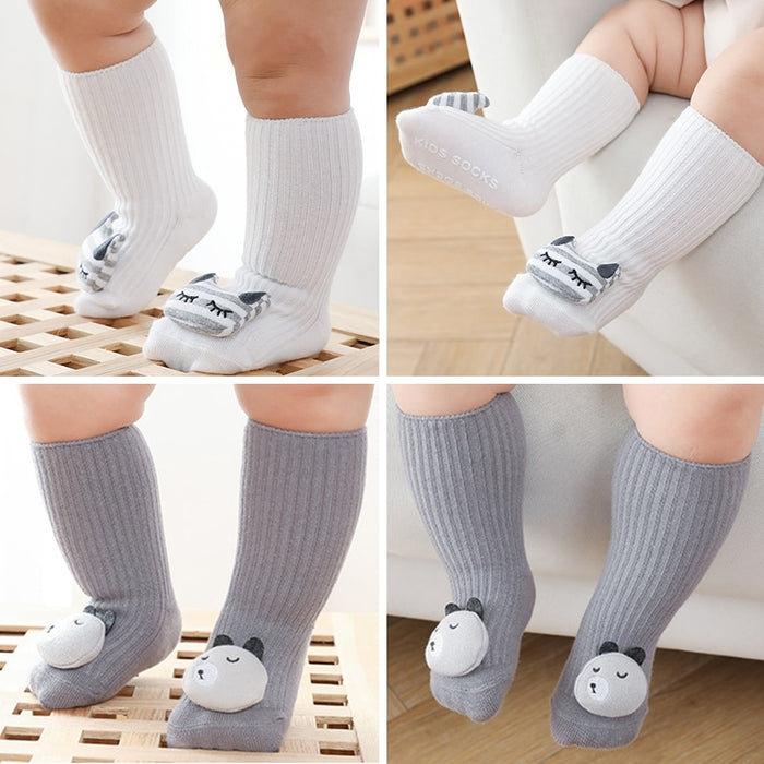 Anti Slip Soled Soft Cotton Cartoon Animal Baby Socks