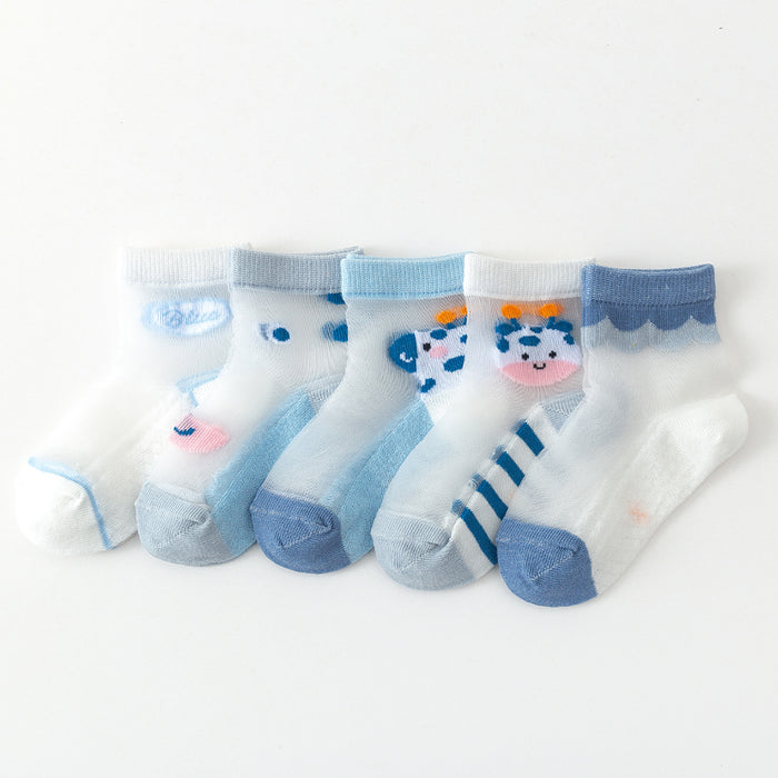 Blue Mesh Children Socks