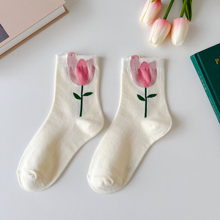 Cartoon Flower Candy Breathable Casual Short Socks
