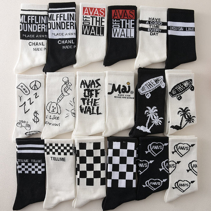 Cartoony Print Hip Hop Style Socks Set