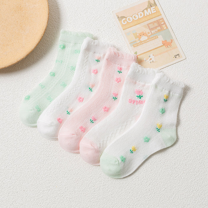 Flower Cotton Infant Socks For Kids