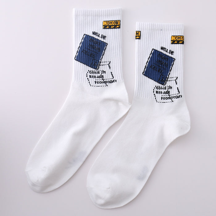 Hip Hop Style Cartoon Printed Socks Set