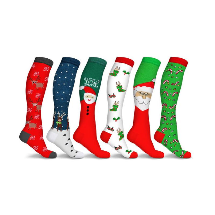 Christmas Knee High Compression Socks