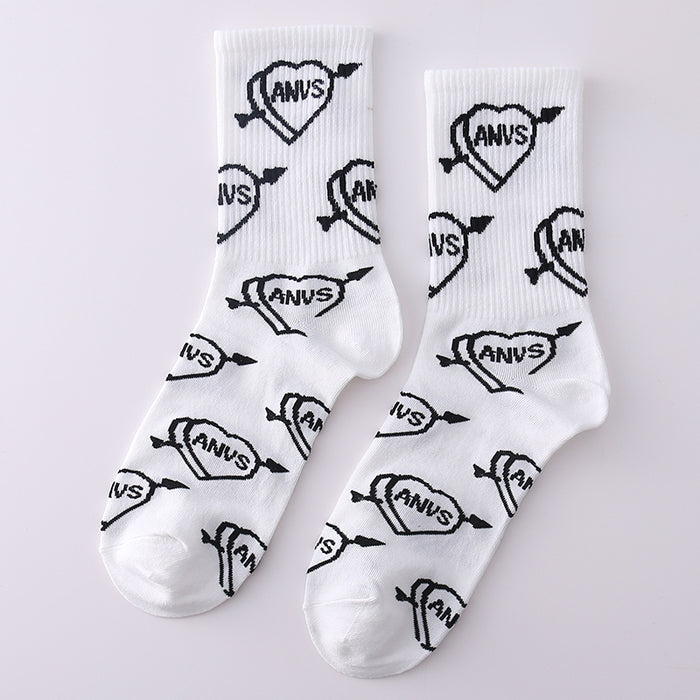Hip Hop Style Cartoony Print Long Socks Set
