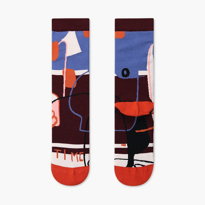 Abstract Art Style Skateboard Socks Set