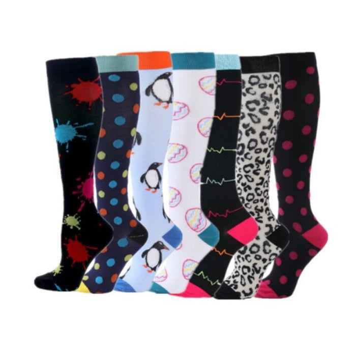 Dotted Compression Stocking for Women | Breathable Anti-Microbial Fabric | 7 Pairs