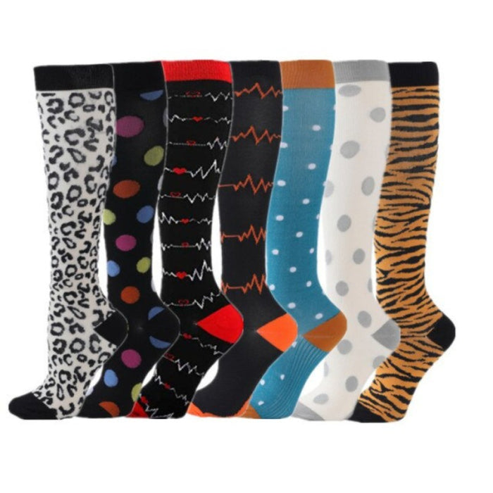 Compression Stocking for Women | 7 Pairs Supportive Compression Socks - Dotted & Printed