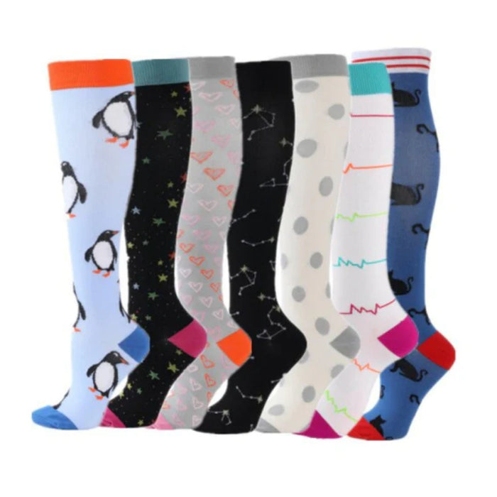 Graphic Printed Long Breathable Socks Set