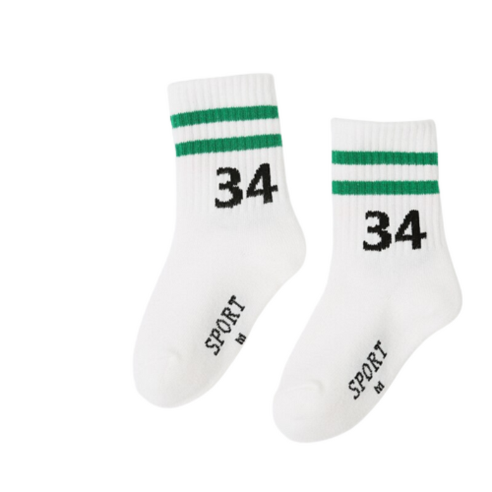 Green Striped Children Sports Socks