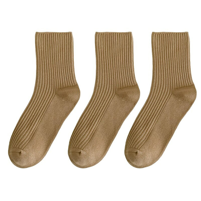 Solid Color Cotton Socks