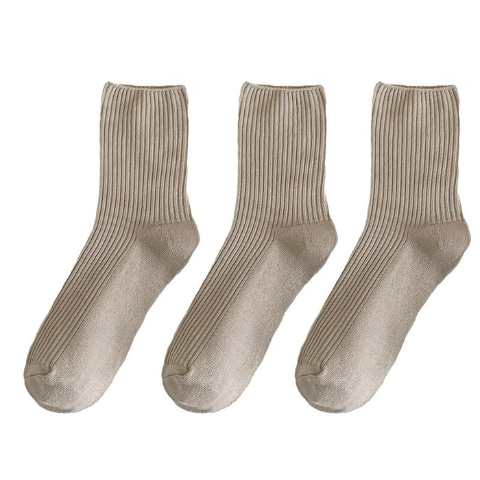 Solid Color Cotton Socks