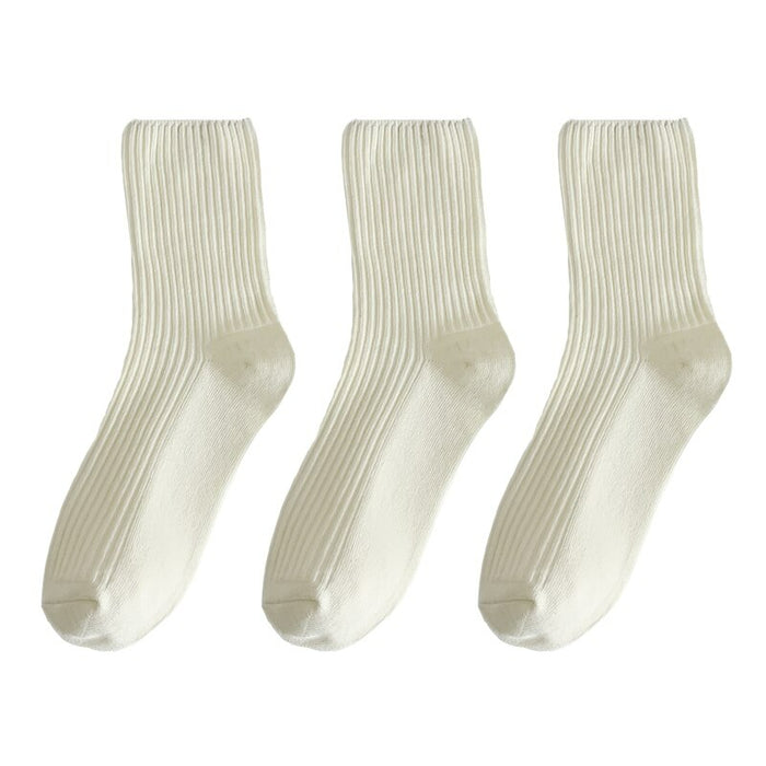 Solid Color Cotton Socks