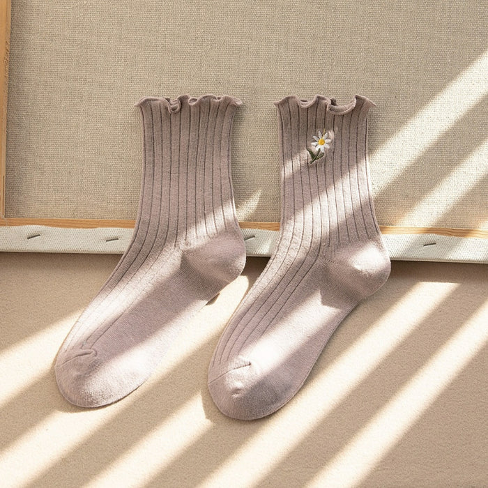 Casual Floral Printed Long Socks