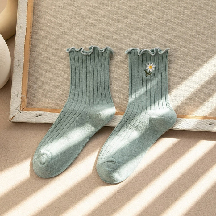 Casual Floral Printed Long Socks