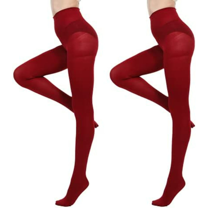 Pack Of 2 Run Resistant Control Top Panty Hose Opaque Tights