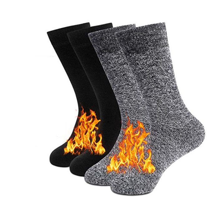 Solid Color Warm Thick Thermal Socks For Men