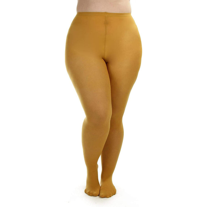 Women's Plus Size Opaque Microfiber Tights Solid Colored