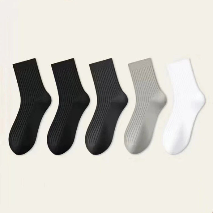 5 Pairs Men Solid Color Socks