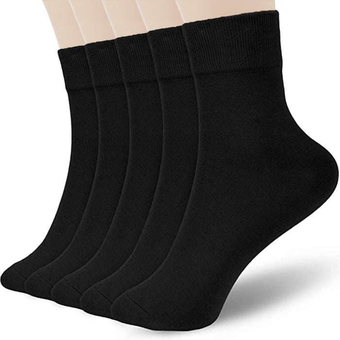 Women Thin Cotton Socks, Soft Cotton Bootie Socks Women Above Ankle Crew Socks 5 Pairs