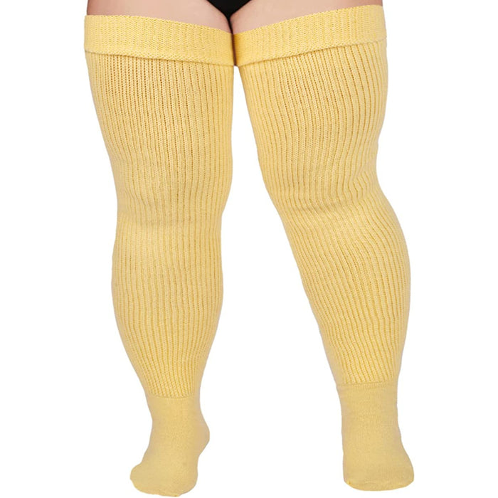 Plus Size Womens Thigh High Socks for Thick Thighs- Extra Long & Thick Over the Knee Stockings- Leg Warmer Boot Socks
