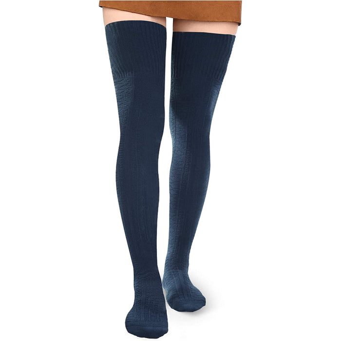 Thigh High Socks for Women Cotton Over the Knee High Boot Stockings Extra  Long Knit Leg Warmers