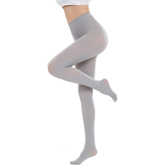 Run Resistant 80D Soft Solid Color Semi Opaque Footed Tights High Waist