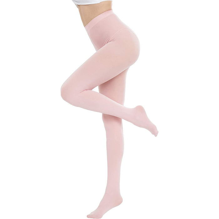 Run Resistant 80D Soft Solid Color Semi Opaque Footed Tights High Waist