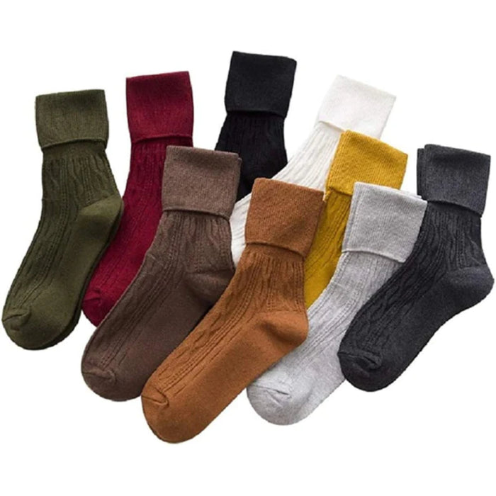 Women's 9 Pairs Cotton Cuff Socks