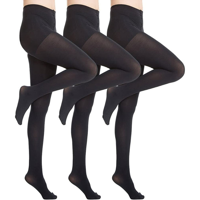 Pack Of 3 Women's Opaque Control Top Tights Comfort Stretch 70 Denier Pantyhose