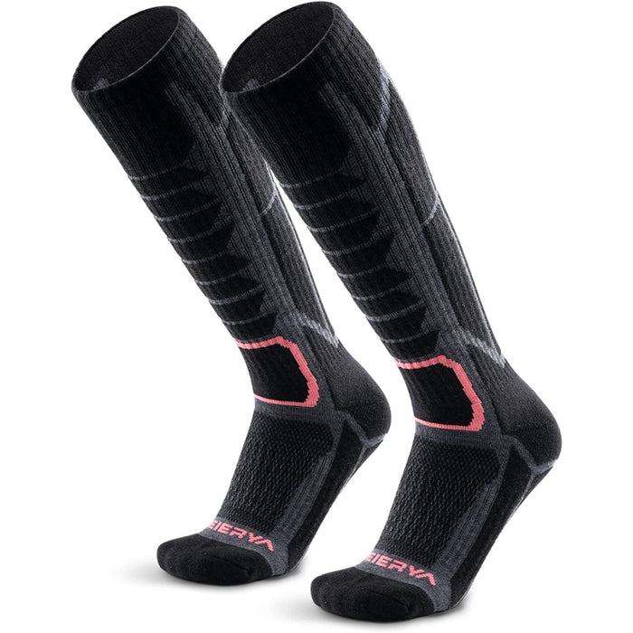 Ski Socks 2 Pairs Pack for Skiing, Snowboarding, Outdoor Sports Performance Socks