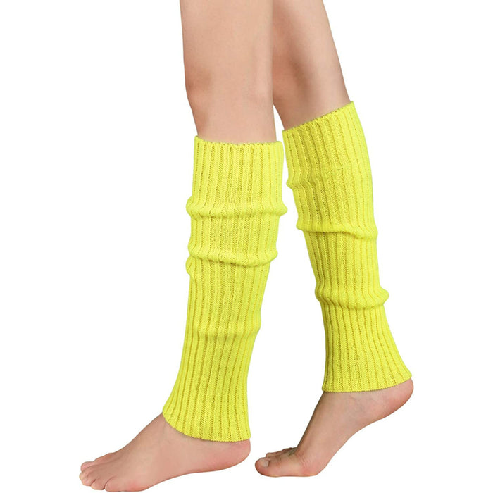 Solid Color Womens Fashion Leg Warmers Adult Junior 80s Ribbed Knitted Long Socks for Party Sports Casual Socks