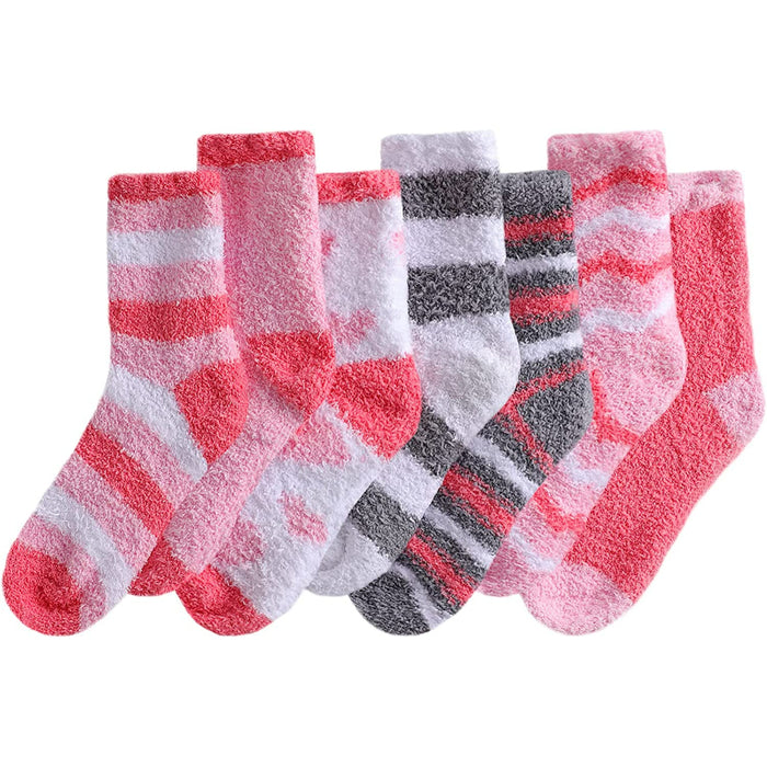 Pack Of 7 Fuzzy Socks for Women Fluffy Socks Cozy Warm Socks Slipper Socks Winter Socks for Women Soft Socks